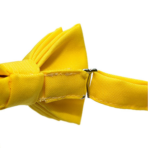 Детская галстук бабочка Gofin желтая матовая DGB-2605