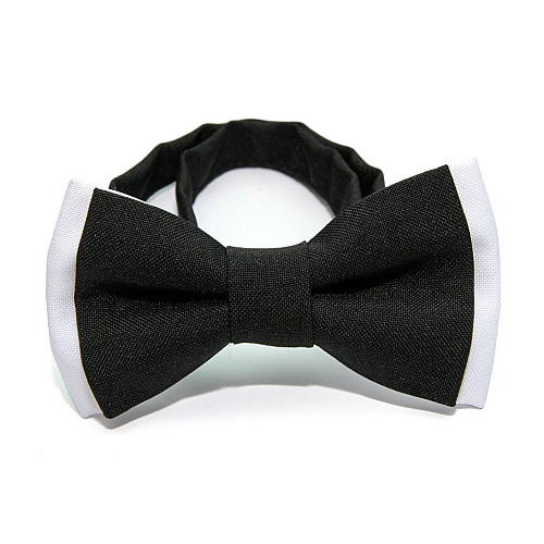 Детская галстук бабочка Gofin черно белая DGB-2619