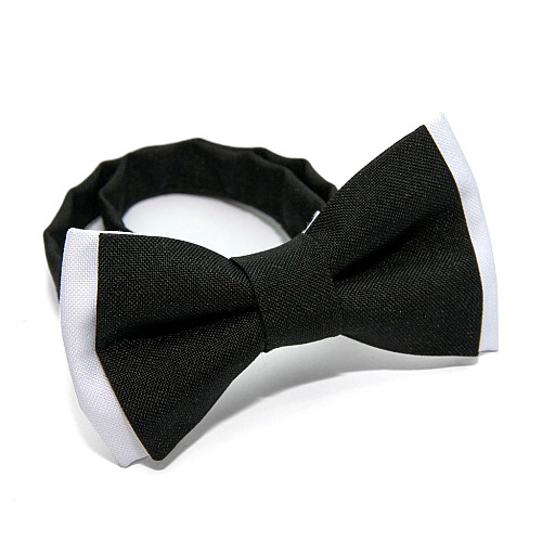 Детская галстук бабочка Gofin черно белая DGB-2619