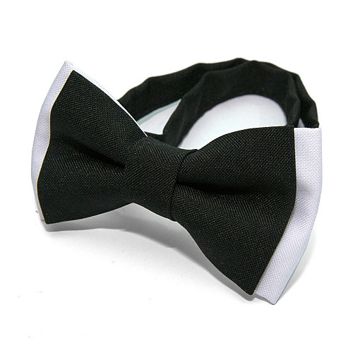 Детская галстук бабочка Gofin черно белая DGB-2619