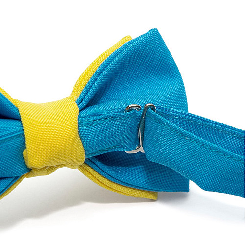 Детская галстук бабочка Gofin желто голубая DGB-2623