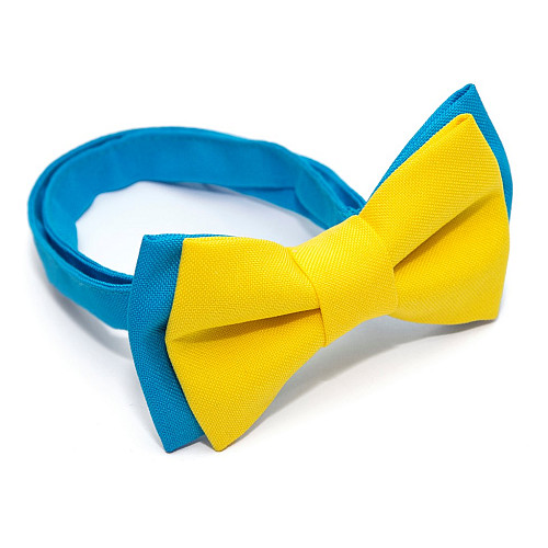 Детская галстук бабочка Gofin желто голубая DGB-2623