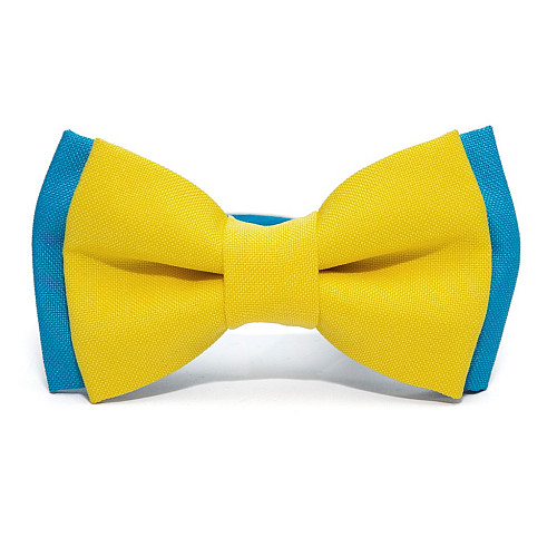 Детская галстук бабочка Gofin желто голубая DGB-2623