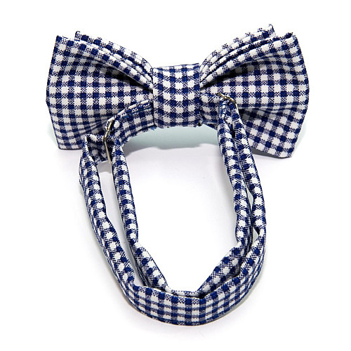 Детская галстук бабочка Gofin бело синяя в клетку DGB-2628