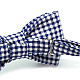 Детская галстук бабочка Gofin бело синяя в клетку DGB-2628