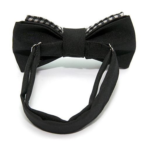 Детская черно белая галстук бабочка Gofin в клетку DGB-2629