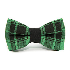 Детская галстук бабочка Gofin зеленая в черную клетку DGB-2633