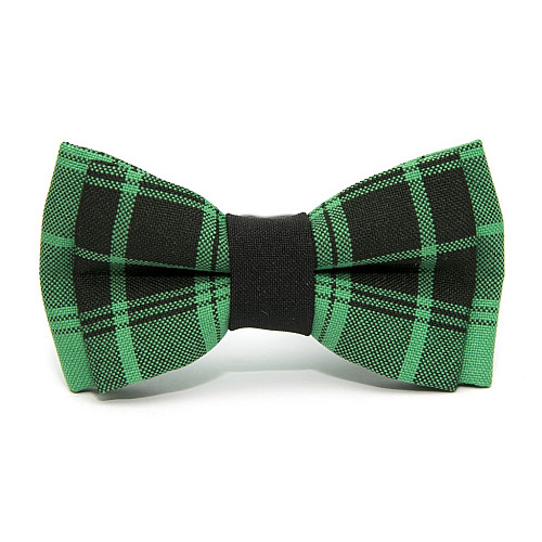Детская галстук бабочка Gofin зеленая в черную клетку DGB-2633
