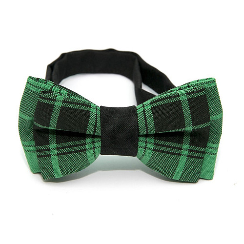 Детская галстук бабочка Gofin зеленая в черную клетку DGB-2633