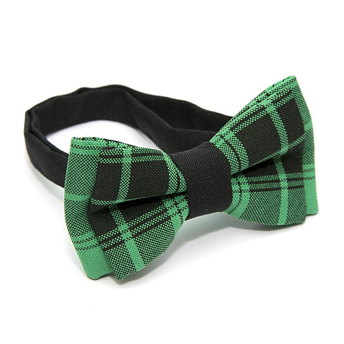 Детская галстук бабочка Gofin зеленая в черную клетку DGB-2633