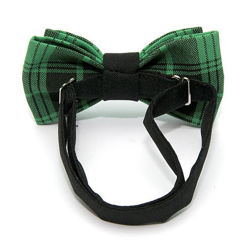 Детская галстук бабочка Gofin зеленая в черную клетку DGB-2633