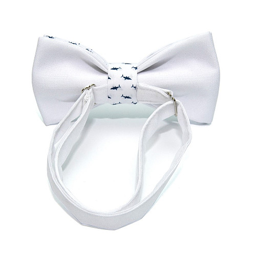 Детская Галстук-бабочка Gofin белая c рыбками DGB-2634