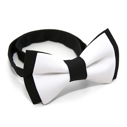 Детская галстук бабочка Gofin двухслойная белая DGB-2637