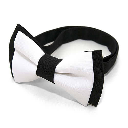 Детская галстук бабочка Gofin двухслойная белая DGB-2637