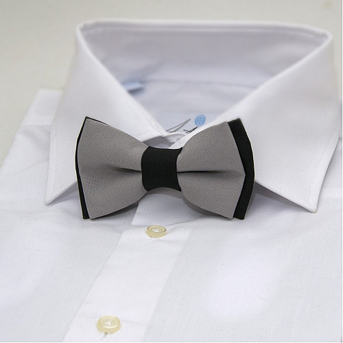 Дитячий Краватка метелик Gofin двошаровий сірий DGB-2639