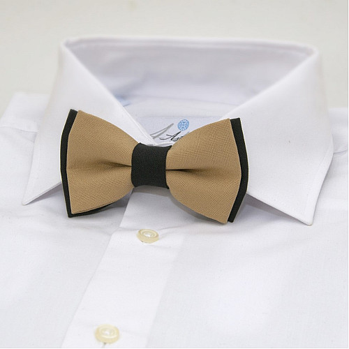 Детская Галстук-бабочка Gofin двухслойная бежевая DGB-2642