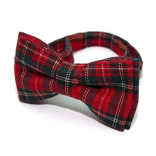 Детская Галстук бабочка Gofin красная в клетку DGB-2646