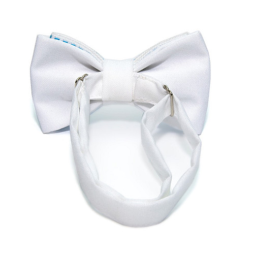 Дитячий Краватка метелик Gofin біла з вишивкою DGB-2647