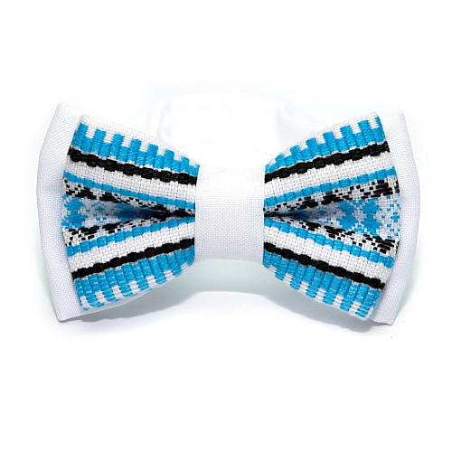 Дитячий Краватка метелик Gofin біла з вишивкою DGB-2647