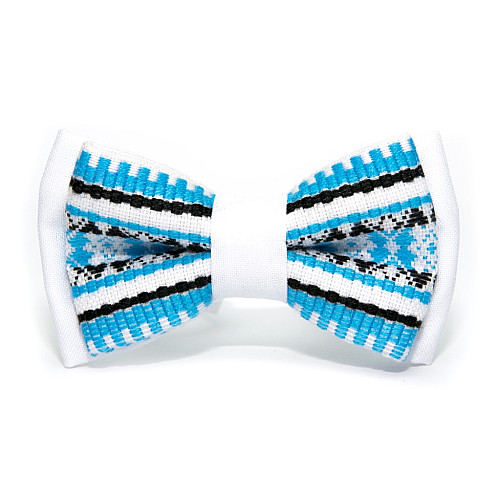 Дитячий Краватка метелик Gofin біла з вишивкою DGB-2647