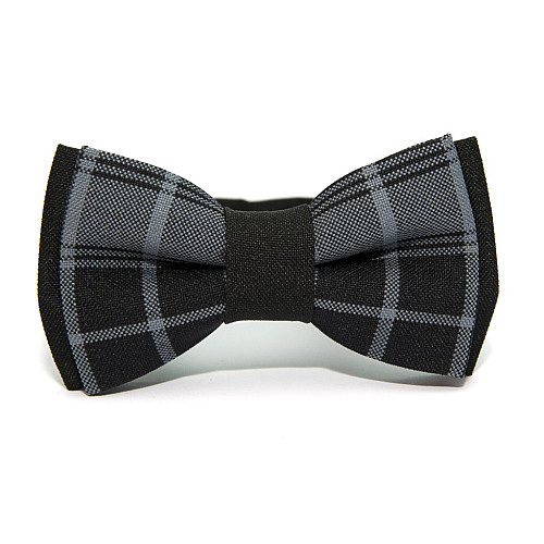 Дитячий чорно-сірий краватка-метелик Gofin в клітку DGB-2649