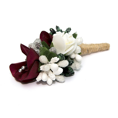 Бордовая бутоньерка Gofin DZV-17003
