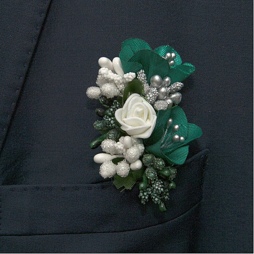 Зелена-смарагдова бутоньєрка Gofin DZV-17006