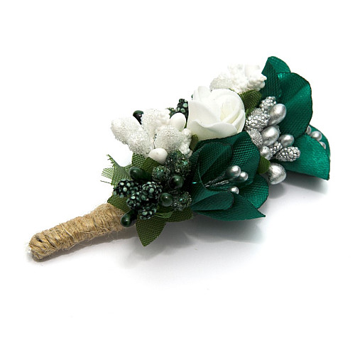 Зелена-смарагдова бутоньєрка Gofin DZV-17006