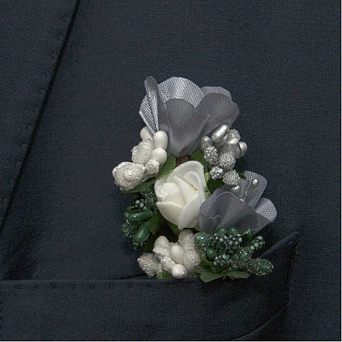 Серая бутоньерка Gofin DZV-17008