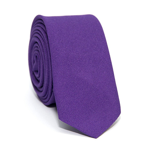 Узкий матовый фиолетовый галстук Gofin GDG-0001