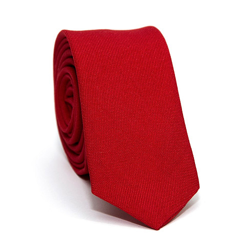 Узкий матовый красный галстук Gofin GDG-0002