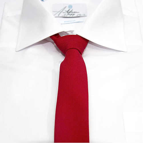 Узкий матовый красный галстук Gofin GDG-0002
