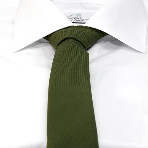 Узкий матовый галстук цвета хаки Gofin GDG-0008