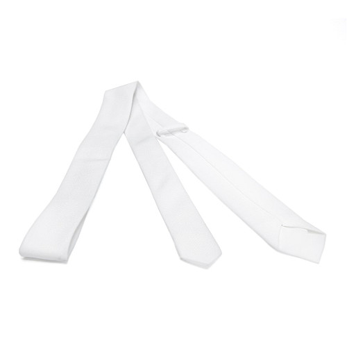 Белый узкий матовый галстук Gofin GDG-0009