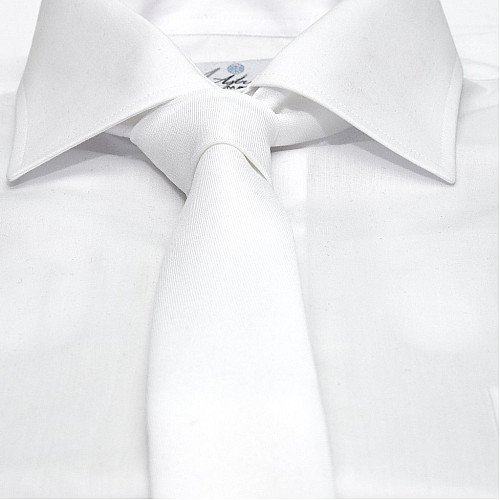 Белый узкий матовый галстук Gofin GDG-0009