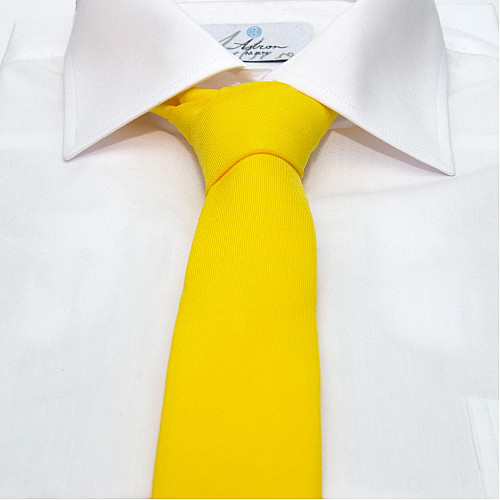 Желтый узкий матовый галстук Gofin GDG-0011
