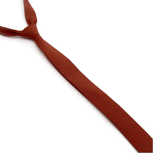 Терракотовый узкий матовый галстук Gofin GDG-0014