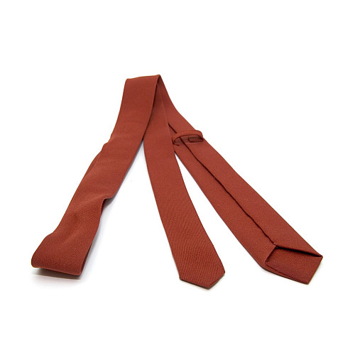 Терракотовый узкий матовый галстук Gofin GDG-0014