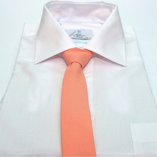 Персиковый узкий матовый галстук Gofin GDG-0015