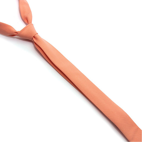 Персиковый узкий матовый галстук Gofin GDG-0015