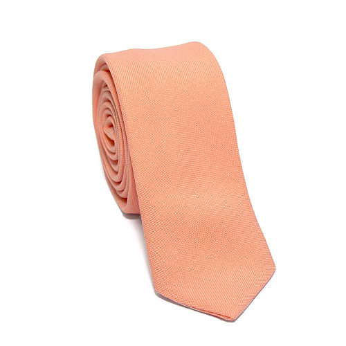 Персиковый узкий матовый галстук Gofin GDG-0015
