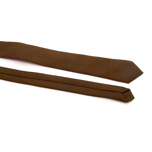 Узкий галстук Gofin коричневый матовый GDG-0017