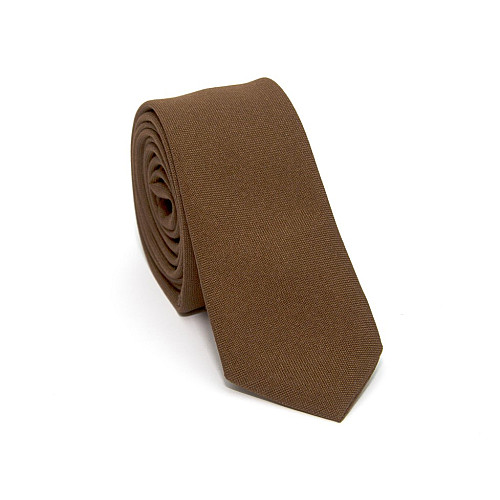 Узкий галстук Gofin коричневый матовый GDG-0017