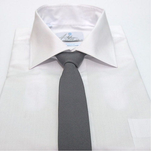 Узкий матовый галстук Gofin темно серый GDG-0018