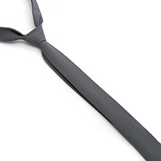 Узкий матовый галстук Gofin темно серый GDG-0018