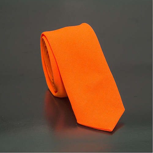Оранжевый узкий матовый галстук Gofin GDG-0021