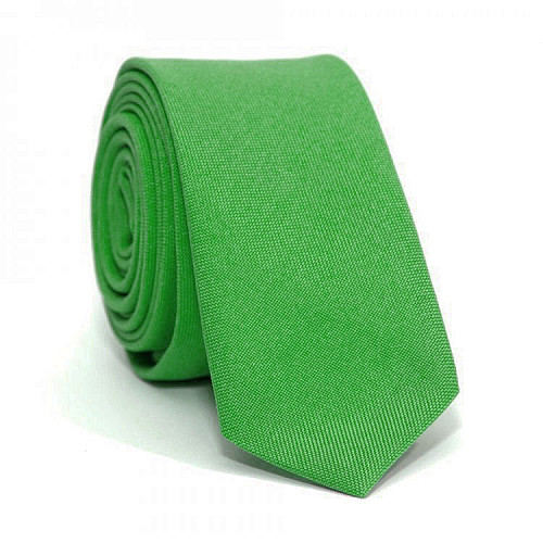 Светло зеленый узкий галстук Gofin однотонный матовый GDG-0024