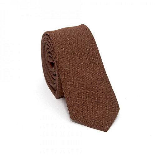 Узкий коричневый галстук Gofin GDG-0028