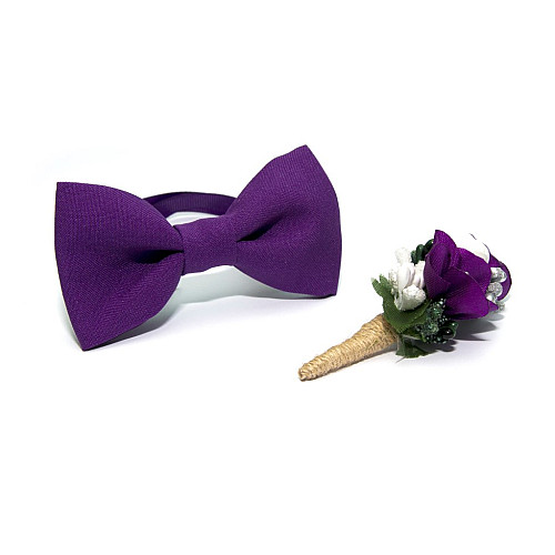 Фиолетовый набор Gofin 2 в 1 бабочка и бутоньерка GFO-16000