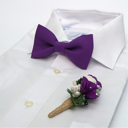 Фиолетовый набор Gofin 2 в 1 бабочка и бутоньерка GFO-16000